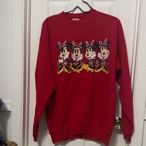 Disney Red Minnie Mouse Crew Neck Sweater